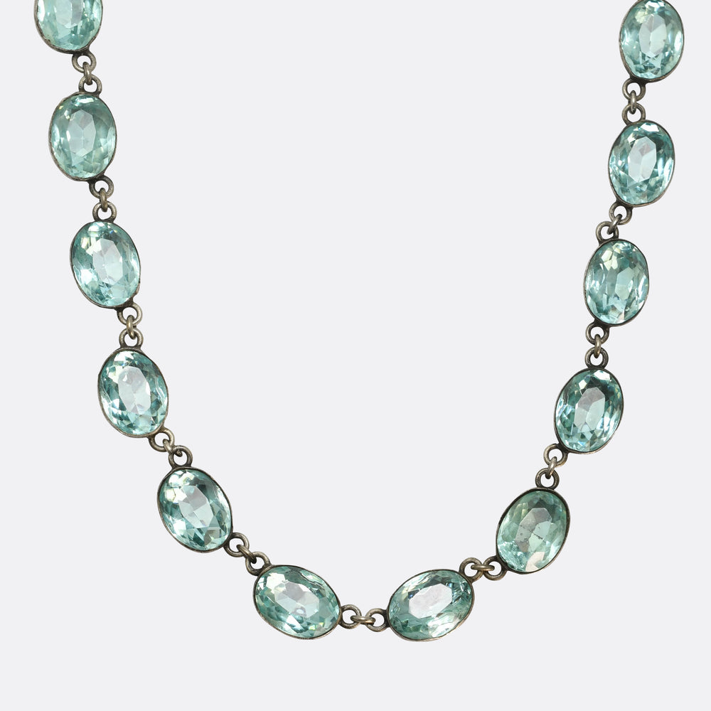 Victorian Turquoise Paste Rivière Necklace