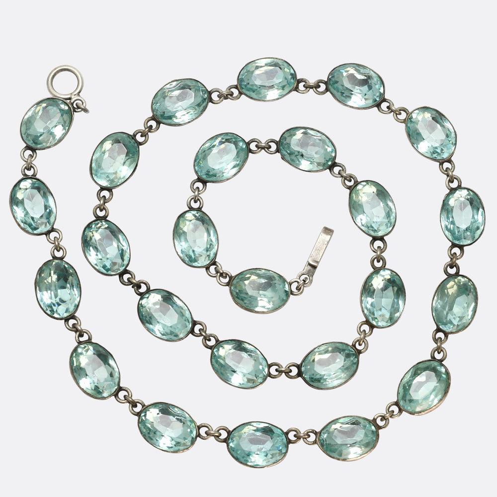 Victorian Turquoise Paste Rivière Necklace