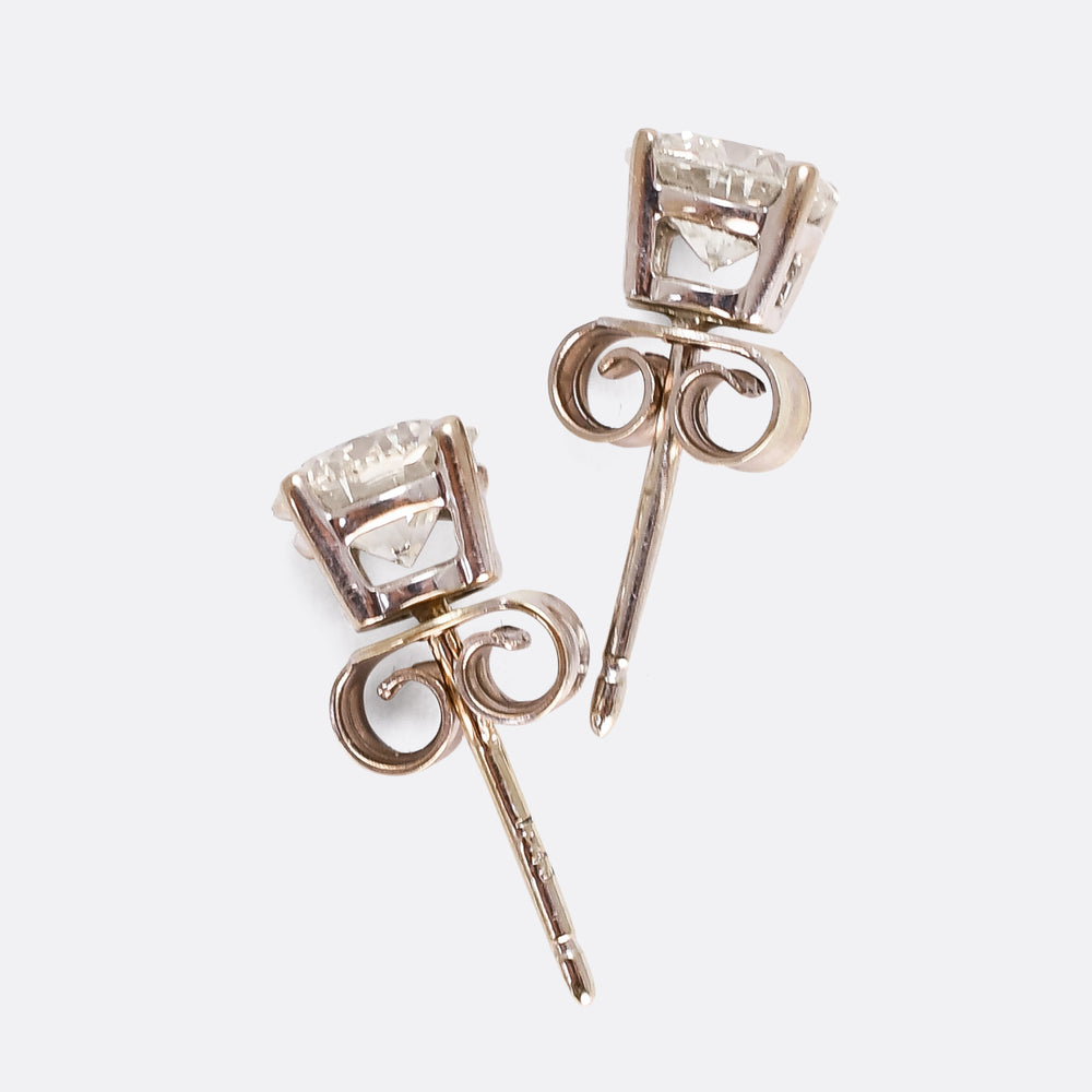 Vintage 1.43ct Diamond Stud Earrings