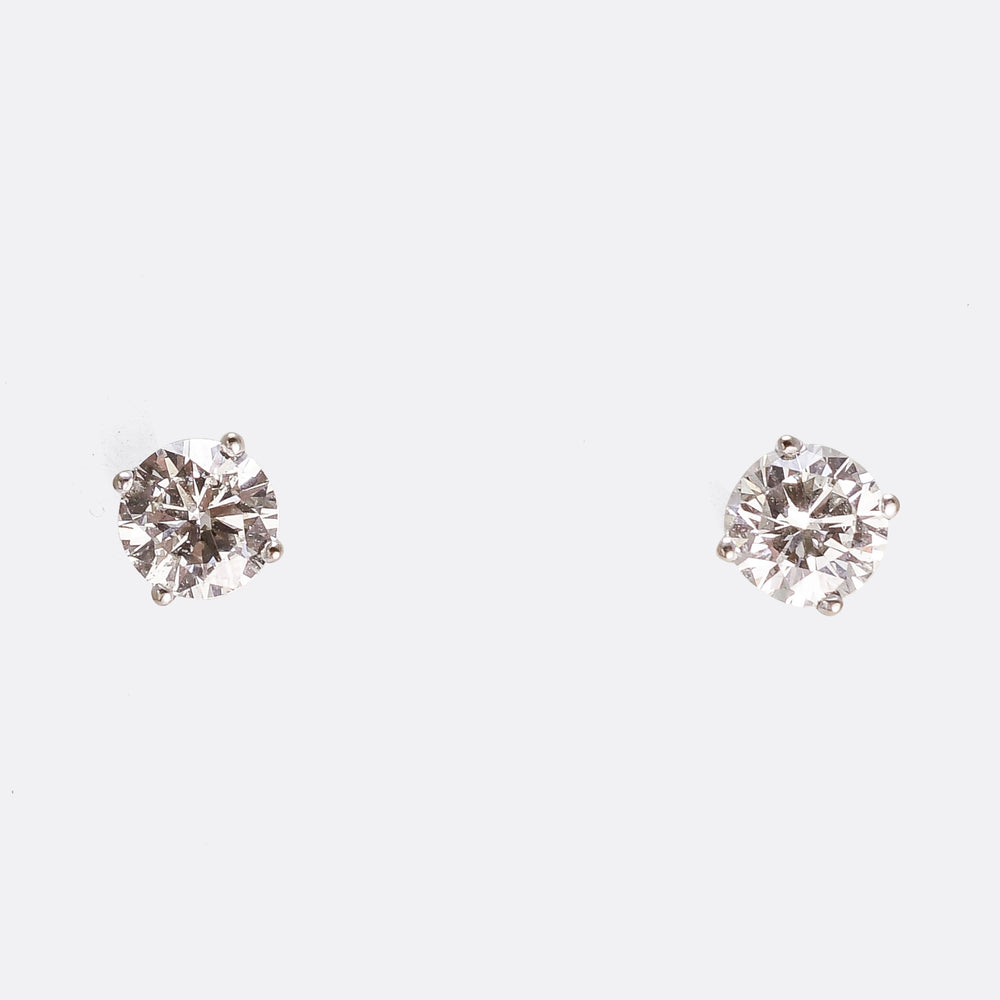 Vintage 1.43ct Diamond Stud Earrings