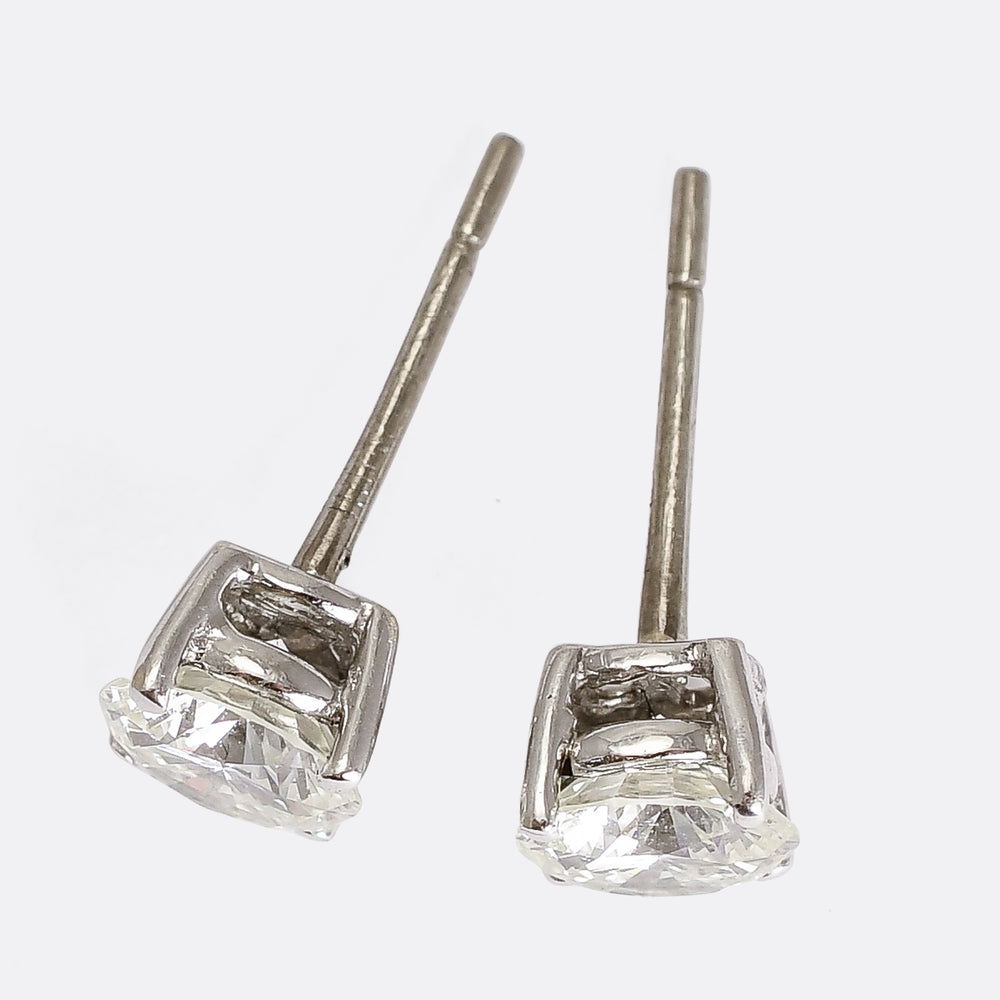 Vintage 1.60ct Diamond Stud Earrings