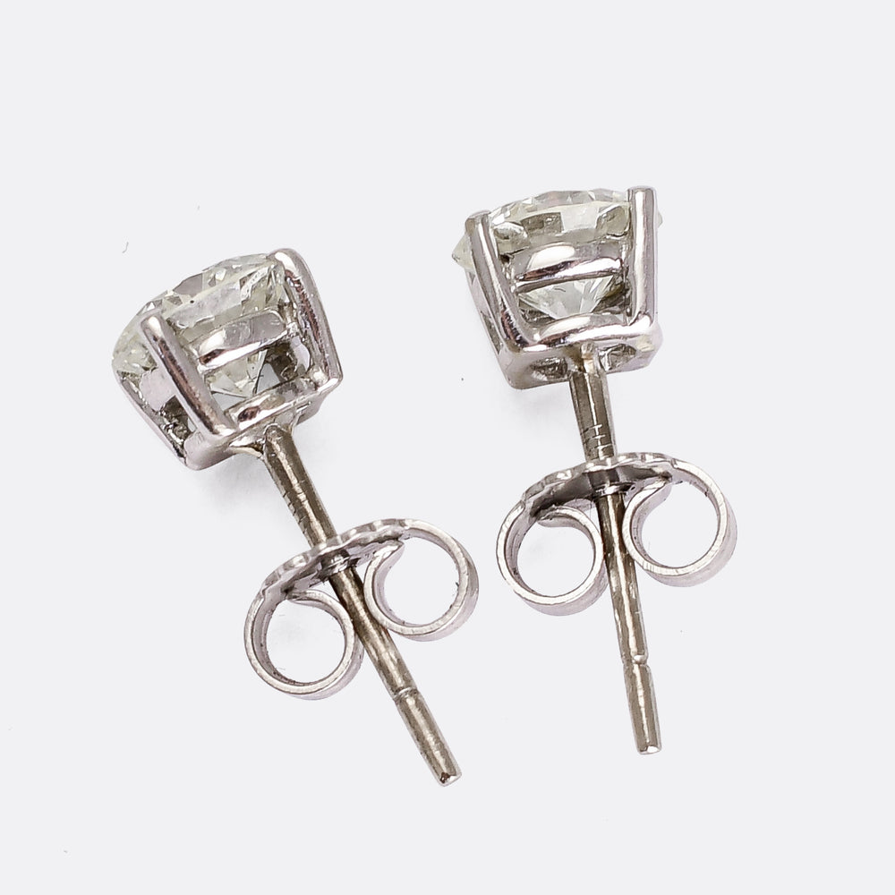 Vintage 1.60ct Diamond Stud Earrings