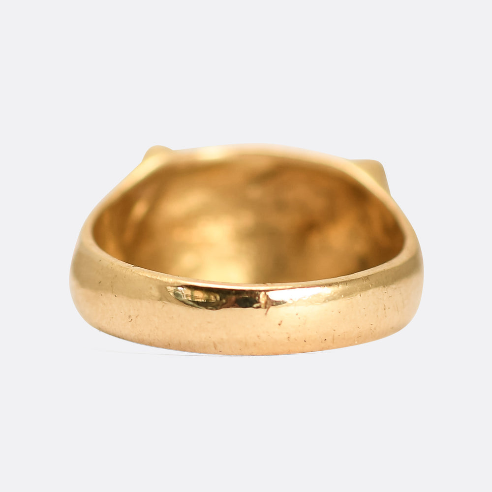 Vintage 18k Gold Cat Ring