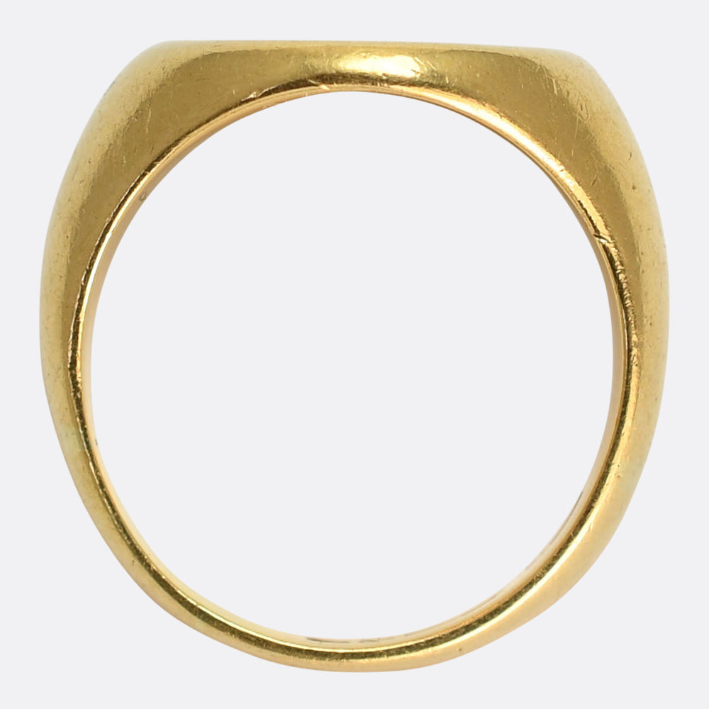 Vintage 18k Gold Eagle Crest Signet Ring