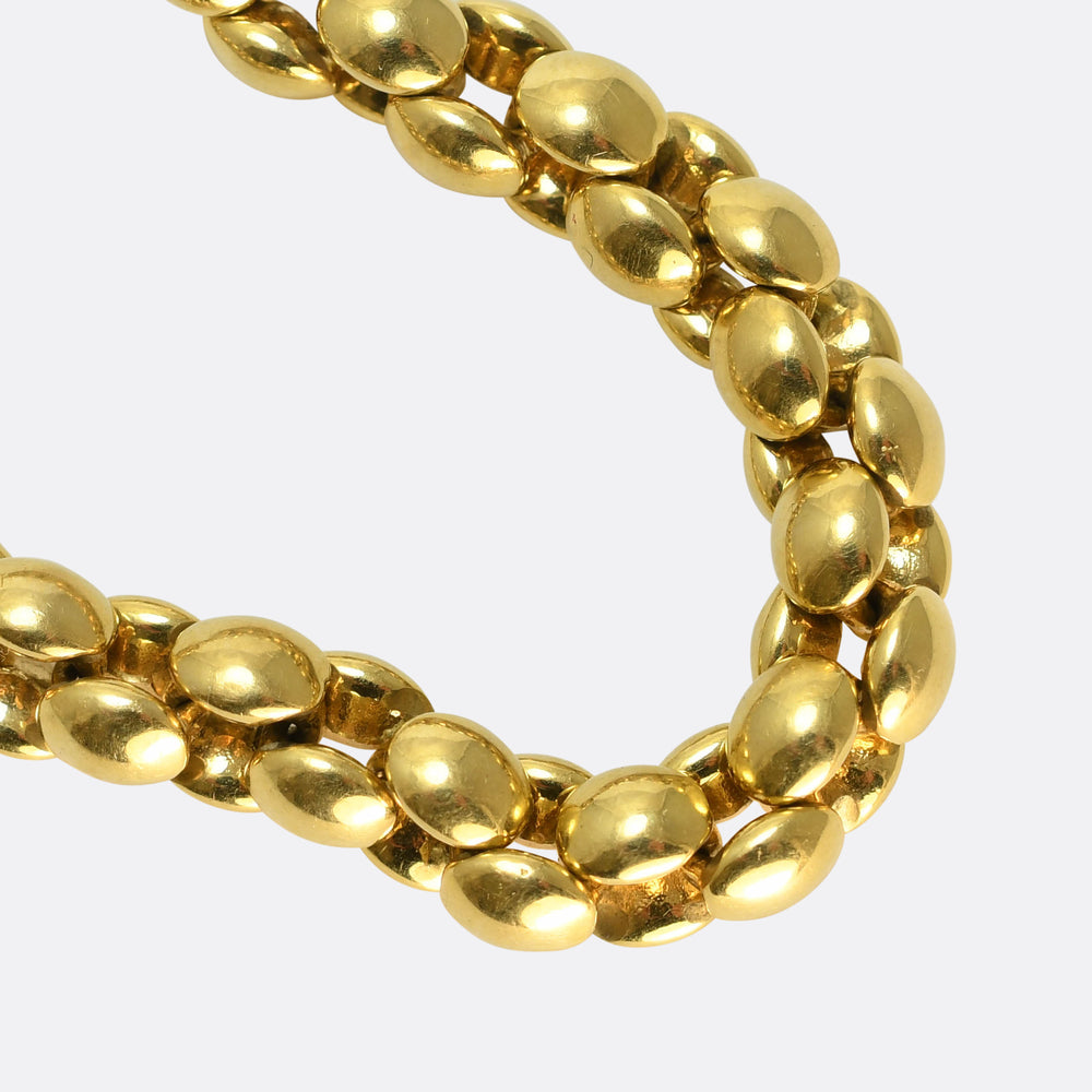 Vintage 18k Gold & Sapphire Cabochon Bracelet By Arfan Paris