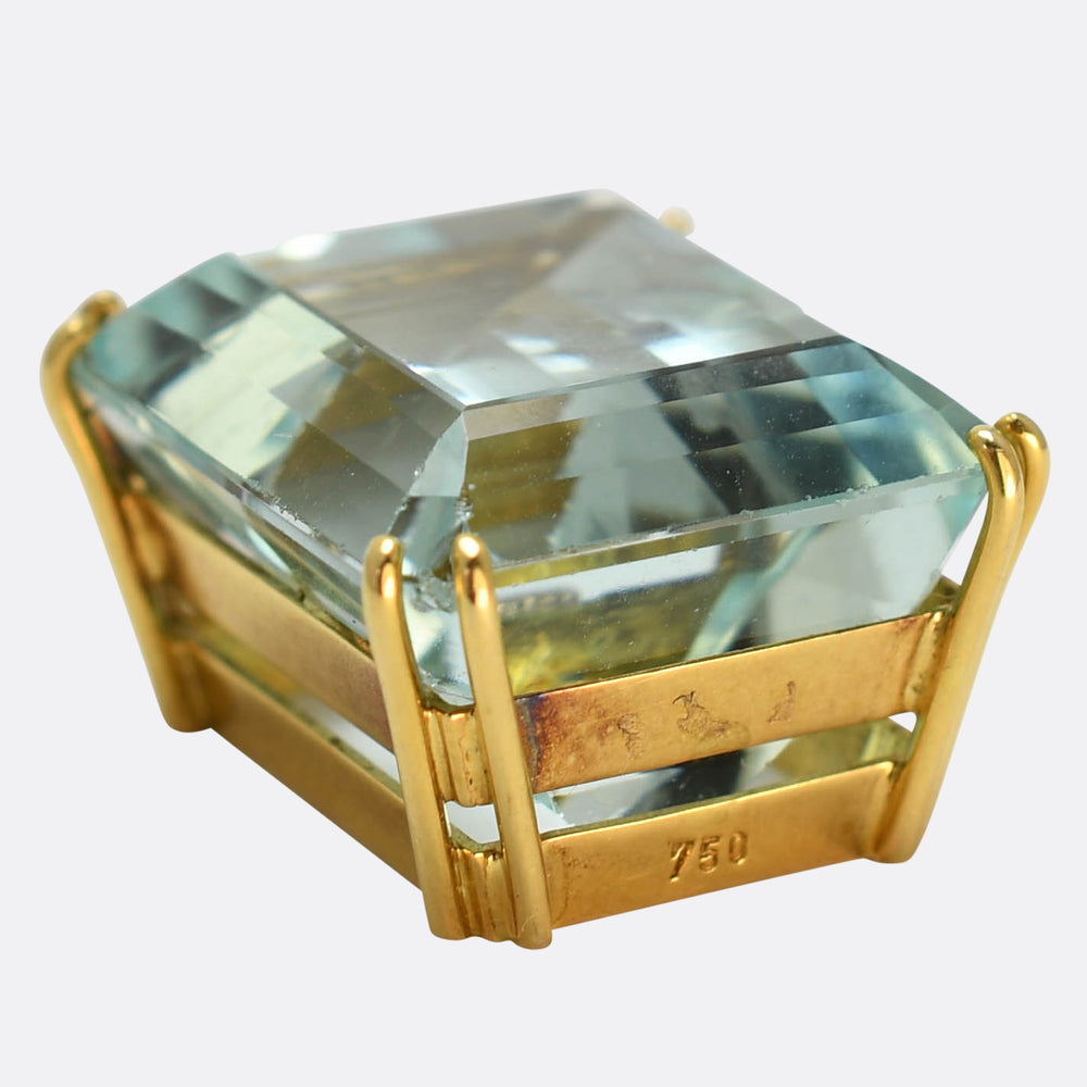 Vintage 35.2ct Aquamarine Pendant