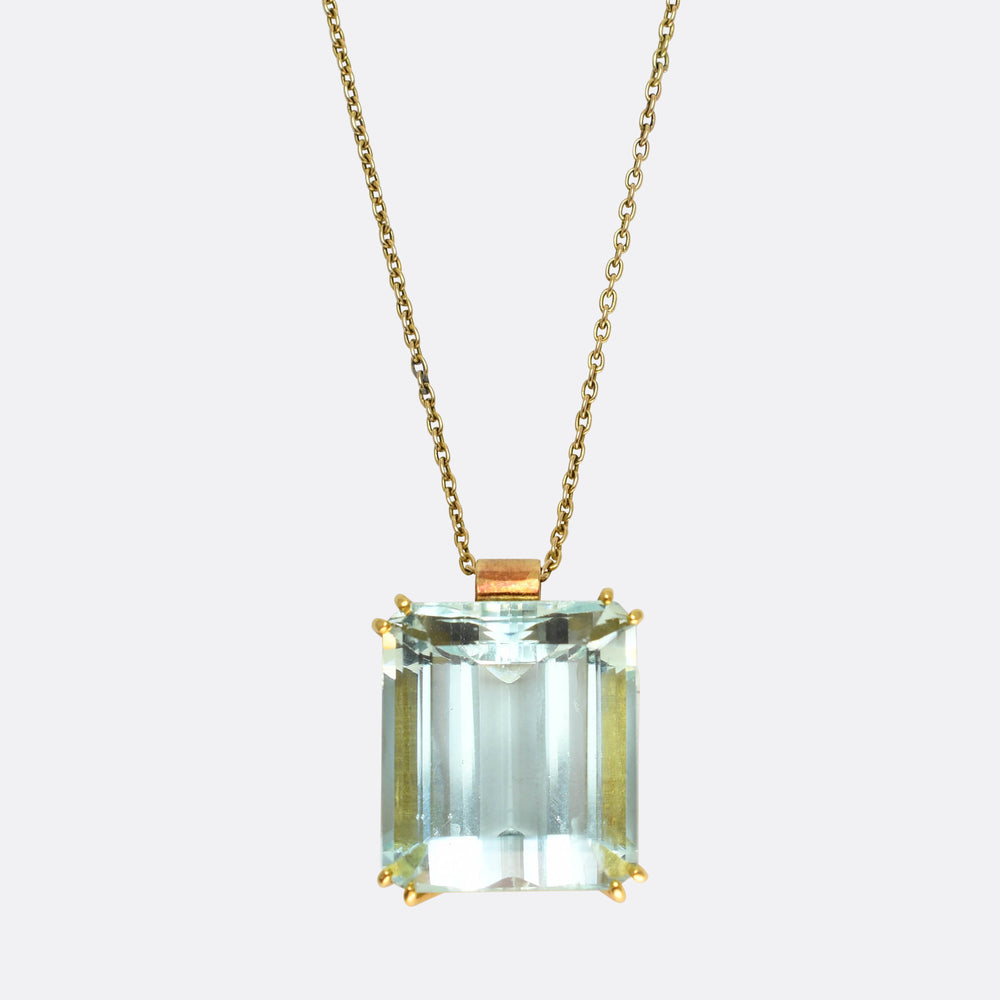 Vintage 35.2ct Aquamarine Pendant