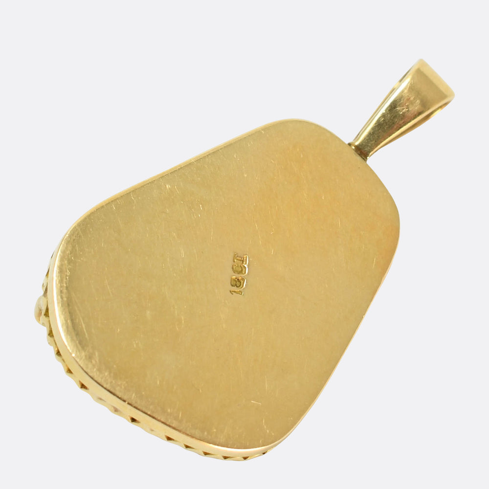 Vintage Asymmetric Opal & Diamond Flower Pendant