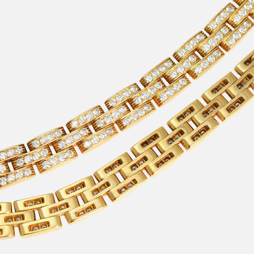 Vintage Cartier Maillon Panthère 18k Gold Diamond Necklace