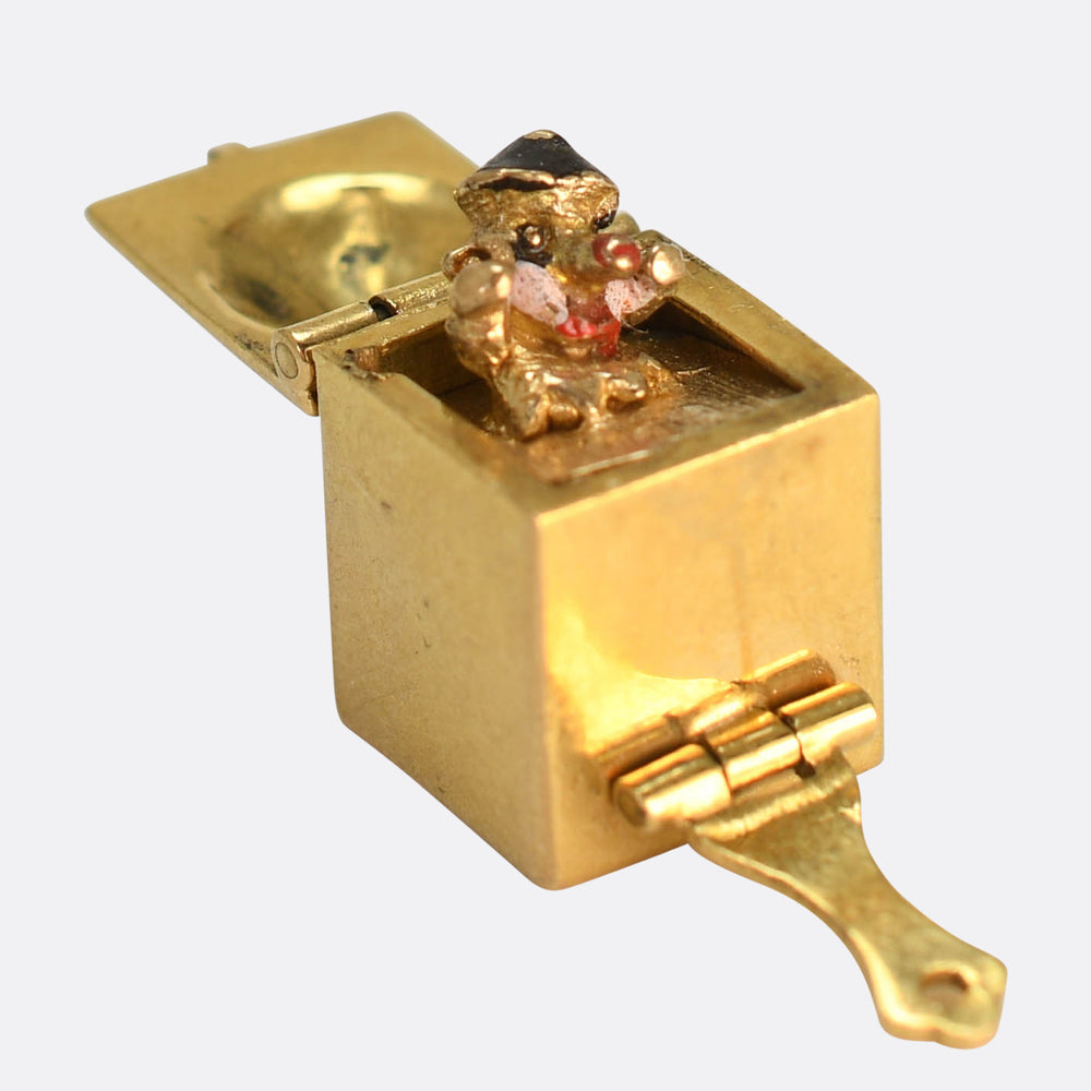 Vintage Enamel Jack-In-The-Box Charm