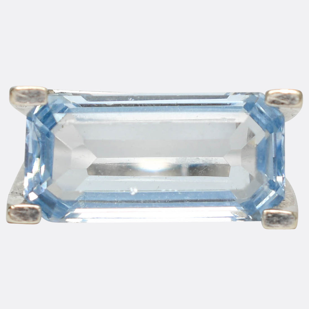 Vintage French 6.6ct Aquamarine Statement Ring