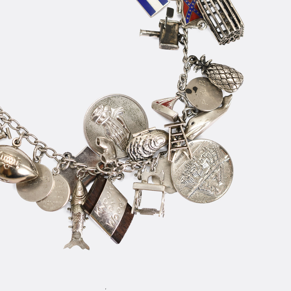 Vintage Fully Loaded Silver Charm Necklace