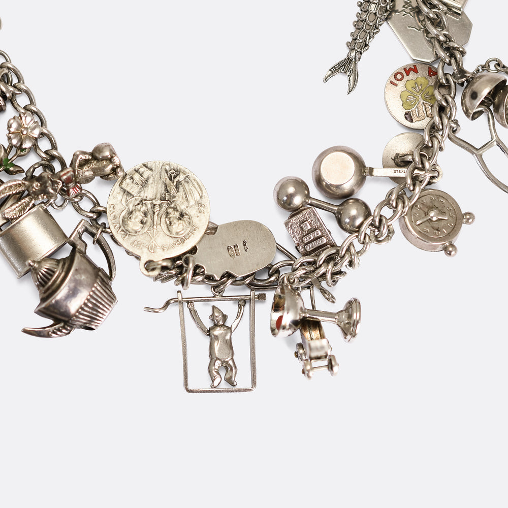 Vintage Fully Loaded Silver Charm Necklace