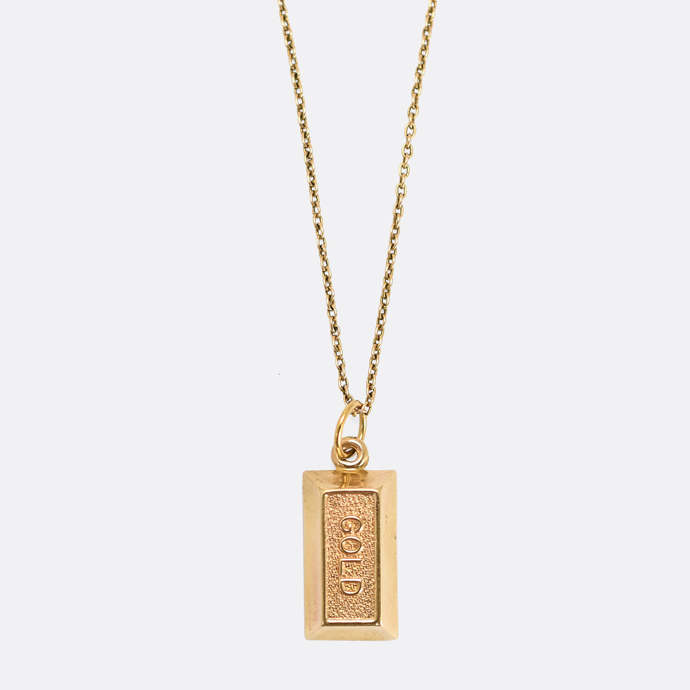 Vintage Gold Bar Charm