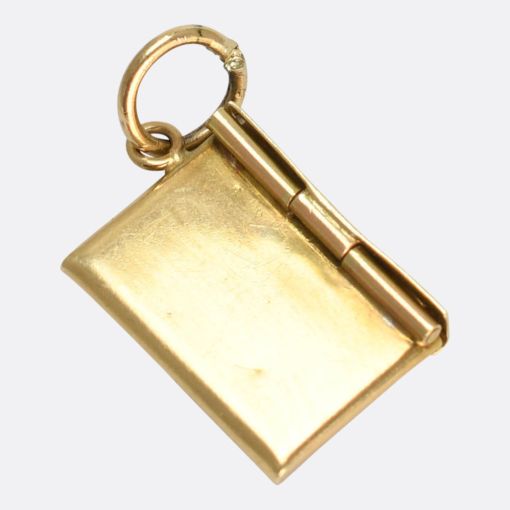 Vintage Gold I Love You Envelope Charm
