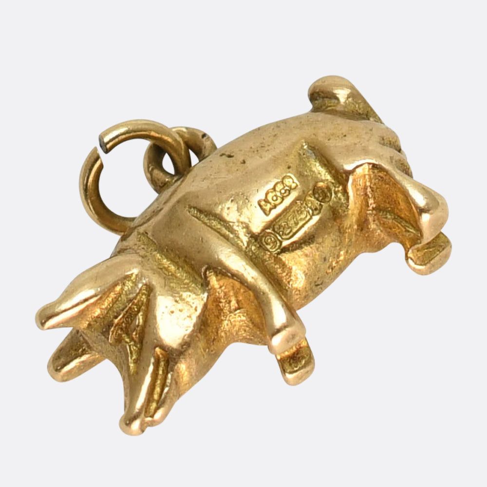 Vintage Gold Lucky Pig Charm