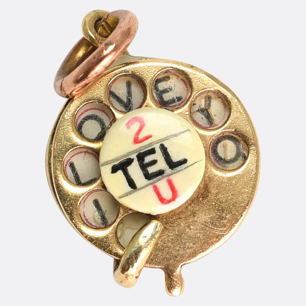 Vintage I Love You Telephone Charm