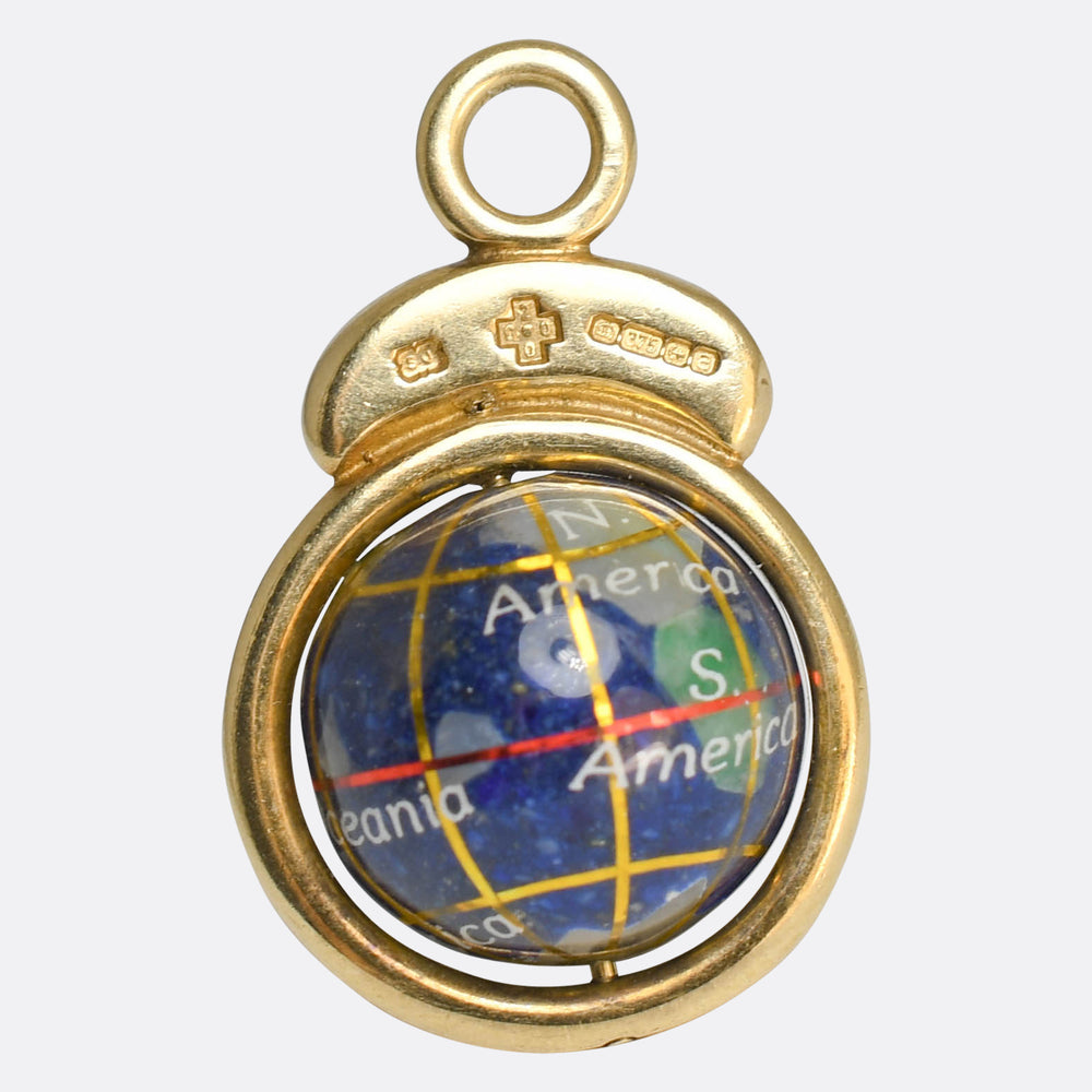 Vintage Lapis Lazuli Globe Charm