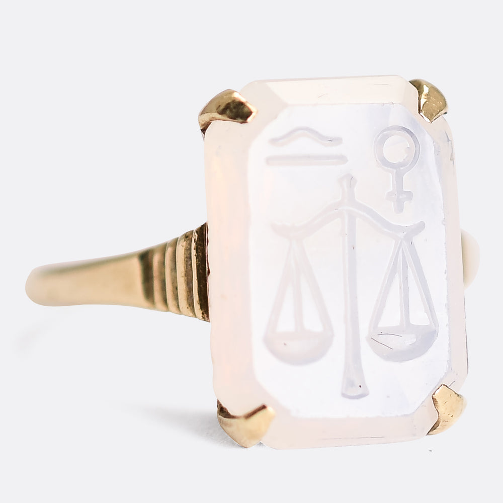 Vintage Opalite Libra & Venus Signet Ring