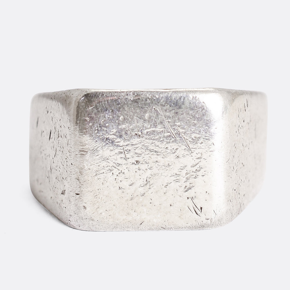 Vintage Oversized Silver Signet Ring