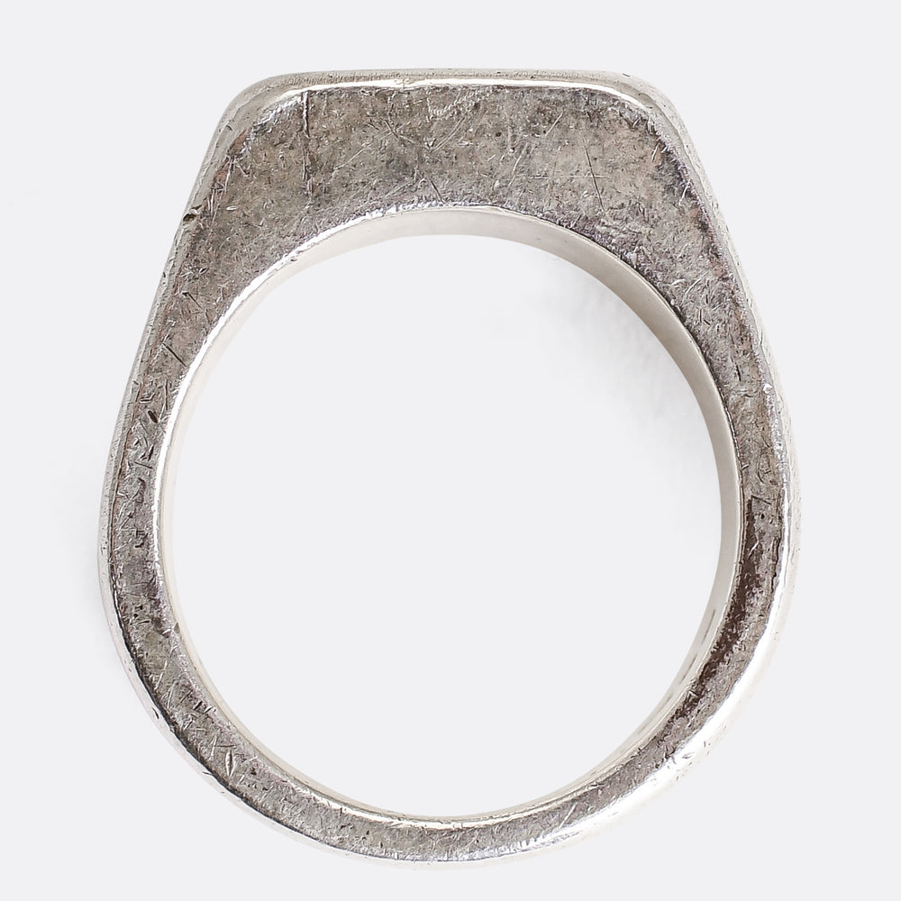Vintage Oversized Silver Signet Ring