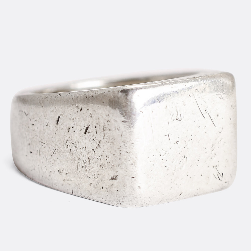 Vintage Oversized Silver Signet Ring
