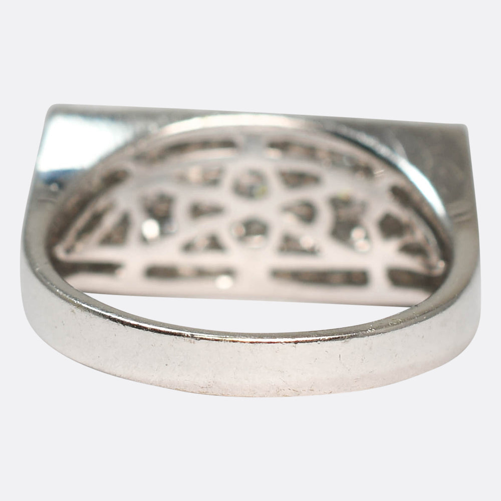 Vintage Princess Cut Diamond Bombé Ring