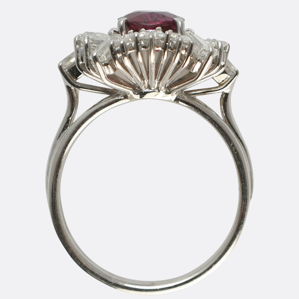 Vintage Ruby & Diamond Cluster Ring