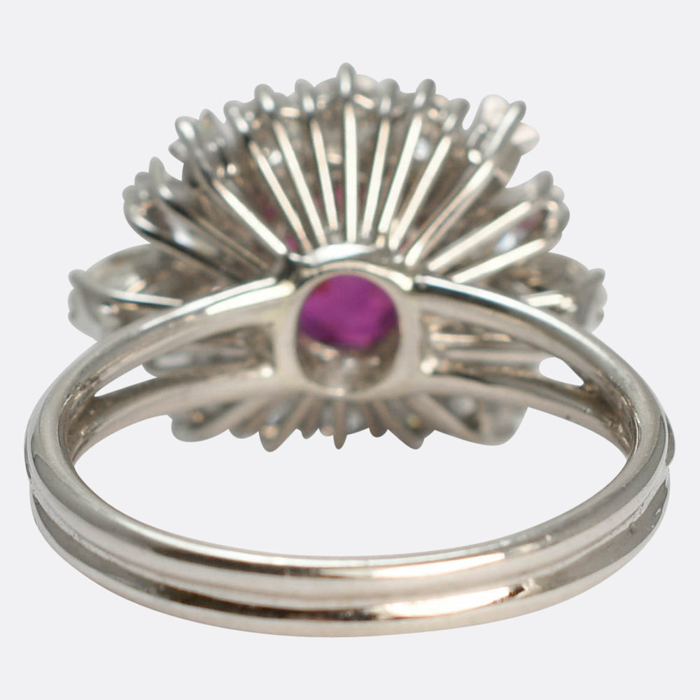 Vintage Ruby & Diamond Cluster Ring