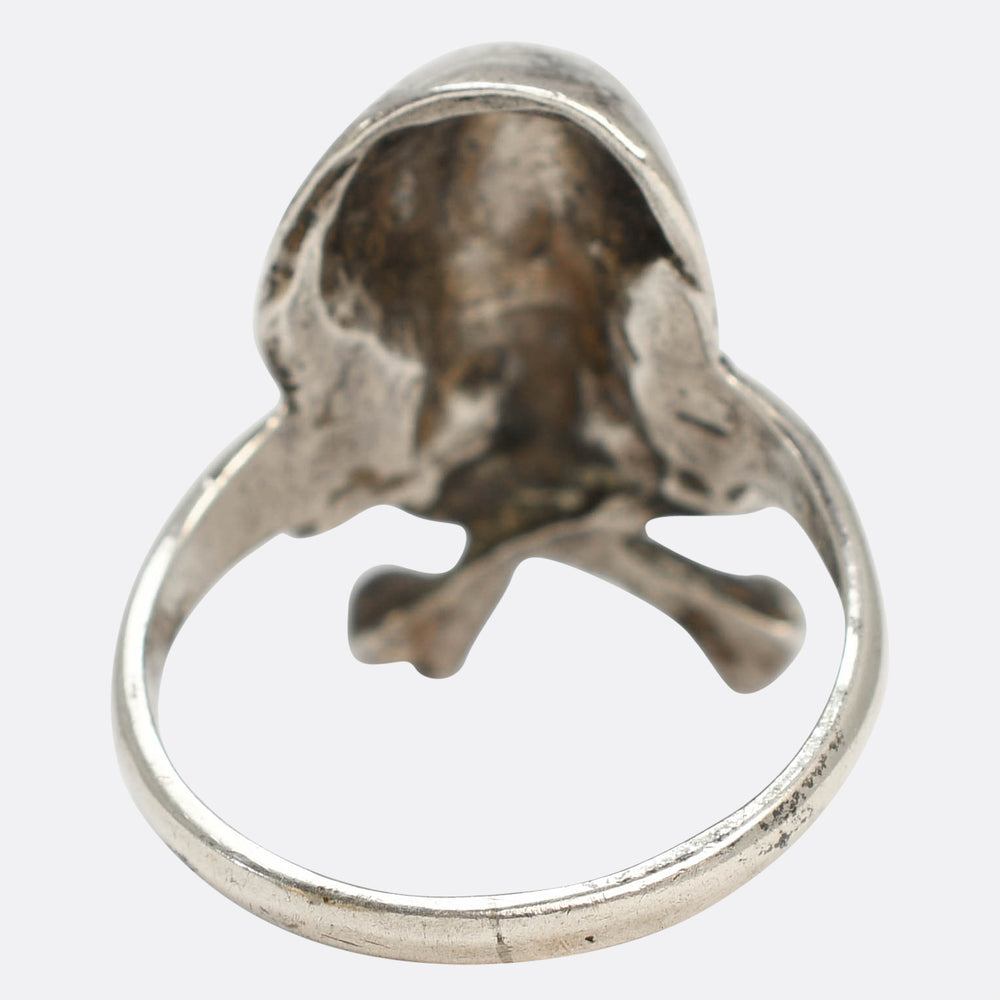 Vintage Silver Skull & Crossbones Ring