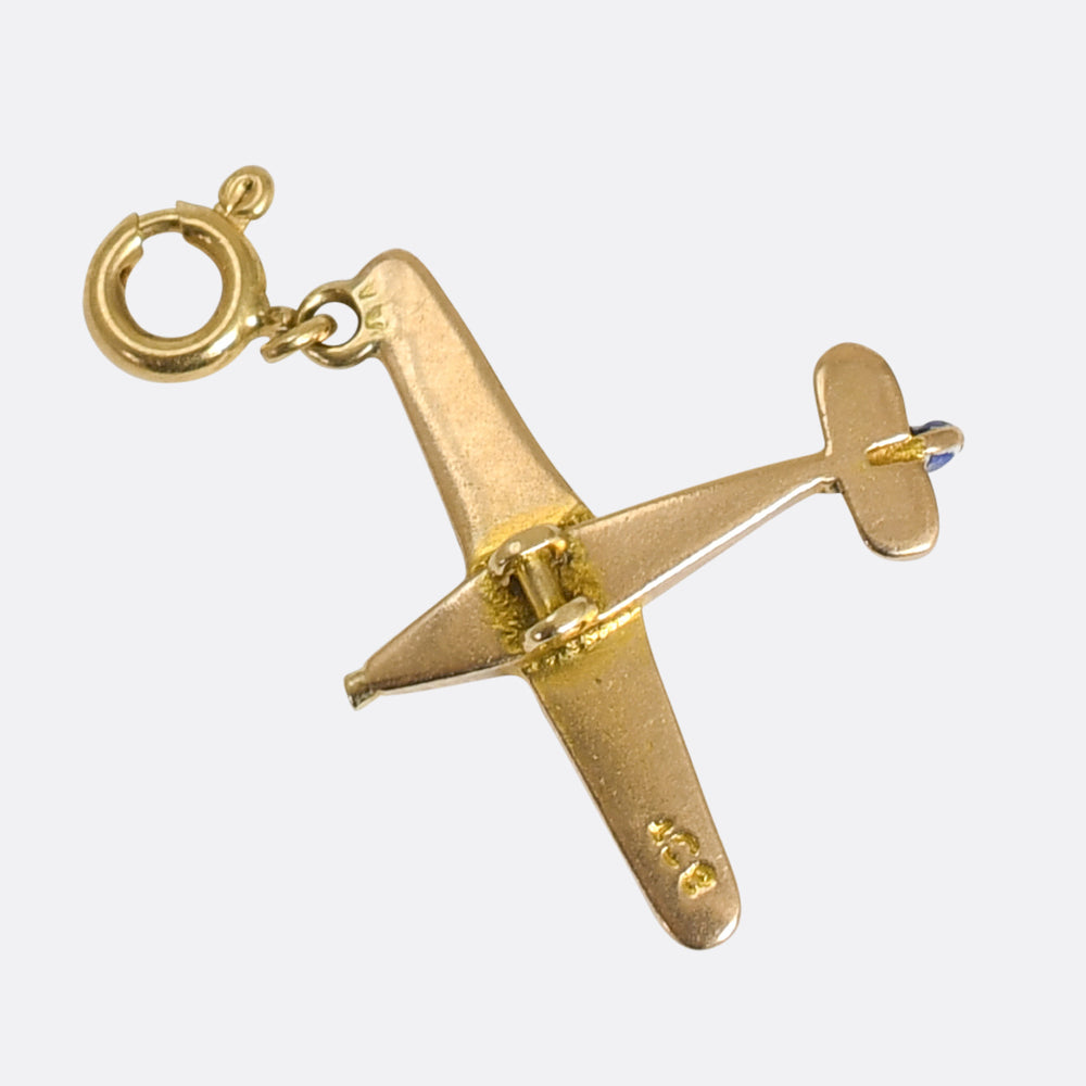 WW2 Enamel RAF Hurricane Plane Charm
