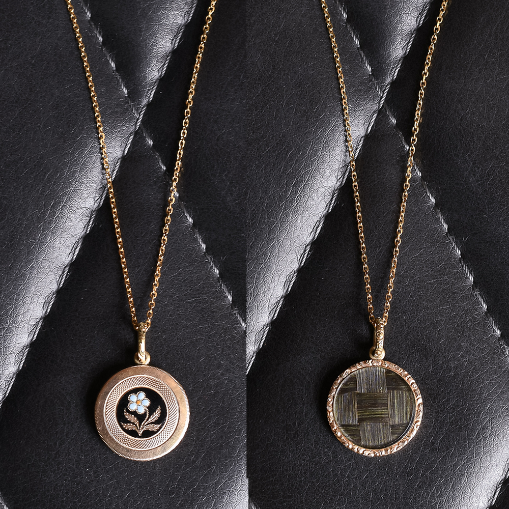 Georgian Enamel Forget-Me-Not Mourning Locket