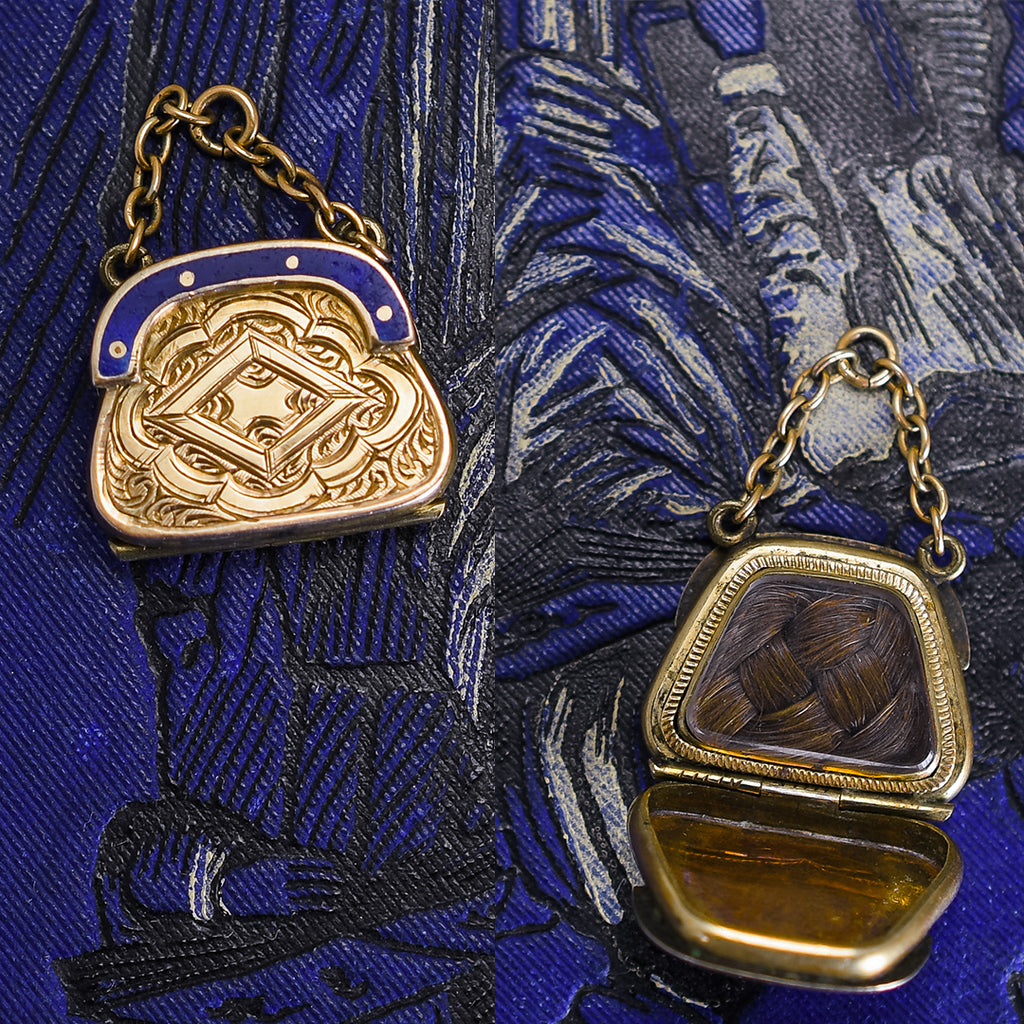 Victorian Enamel Memorial Purse Locket Butter Lane Antiques