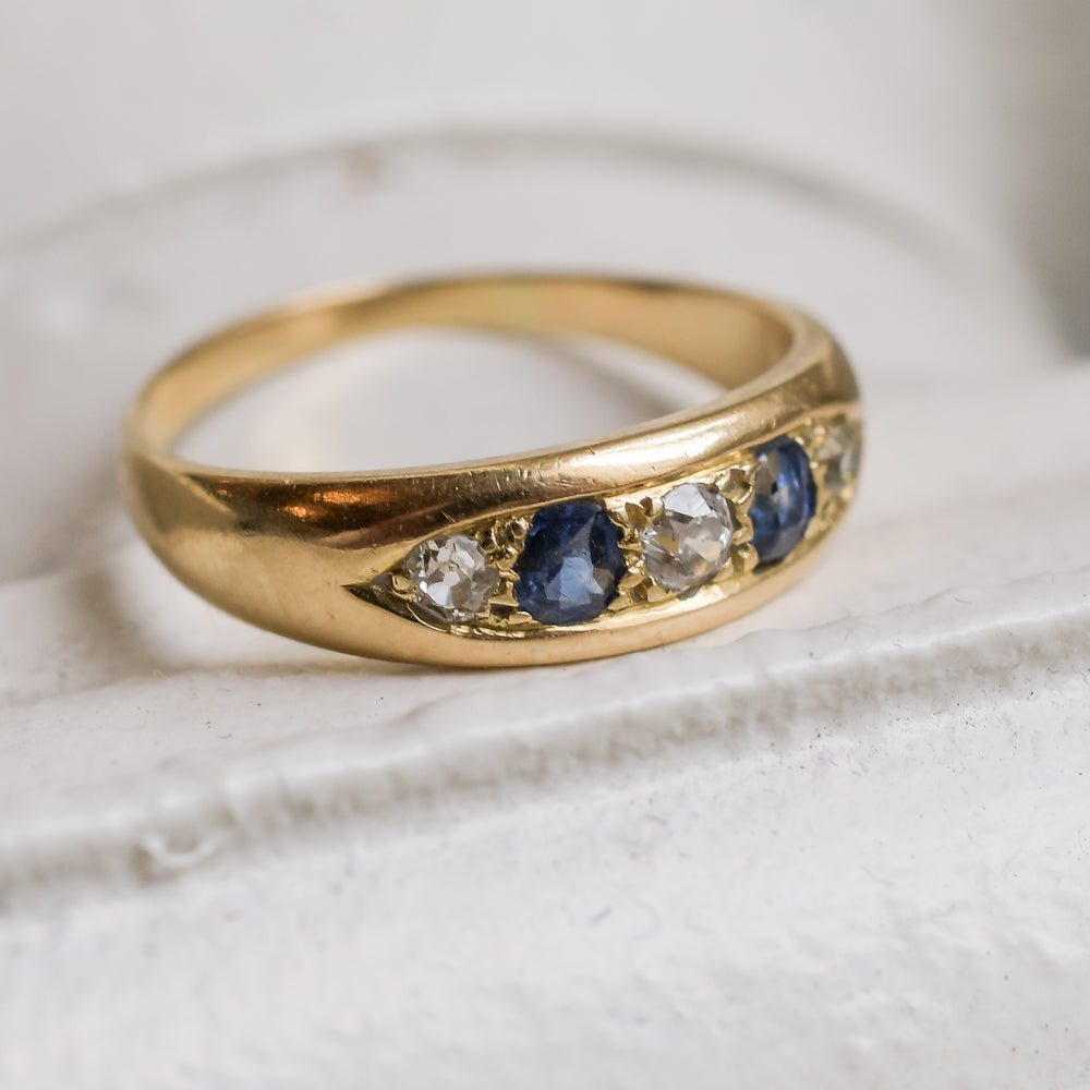 Victorian OMC Diamond & Sapphire Gypsy Band