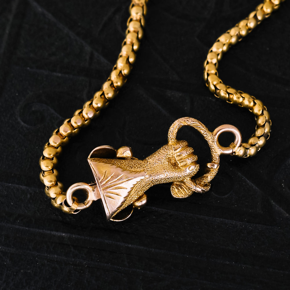 Georgian Hand & Snake Chain Necklace
