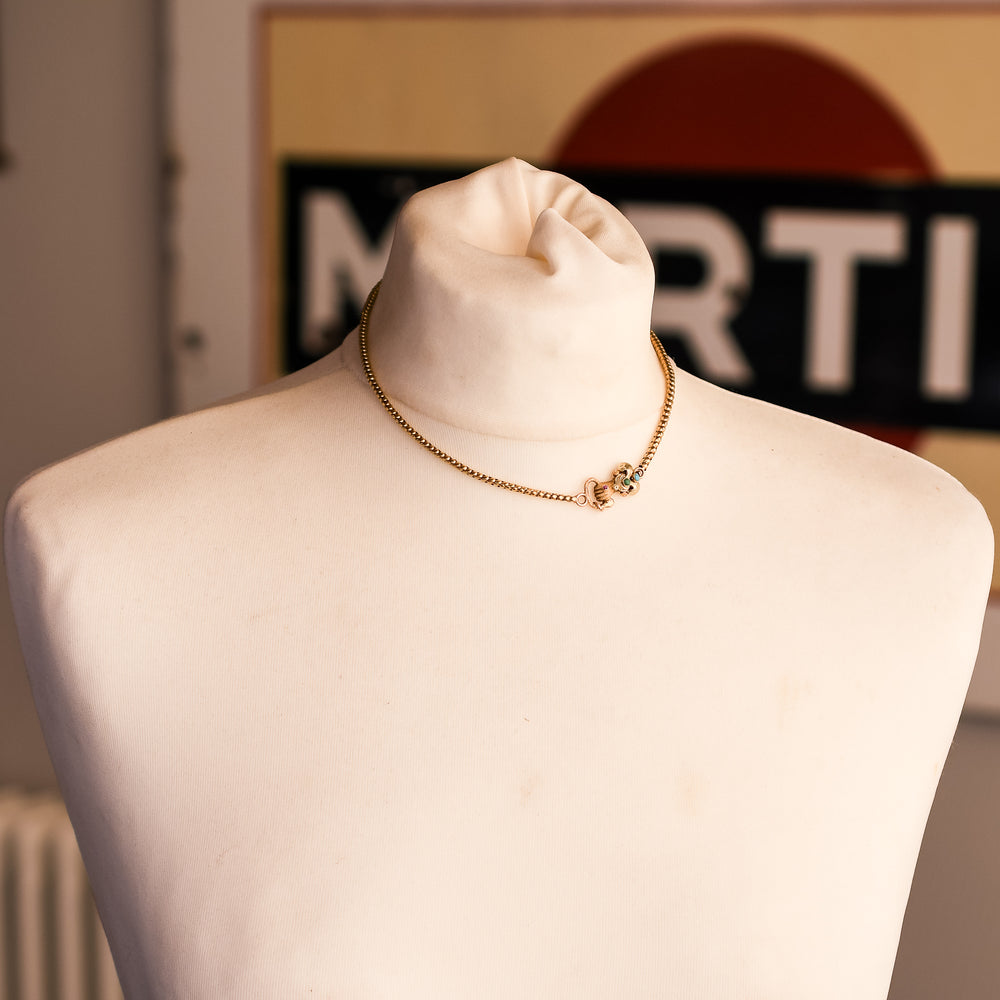 Georgian Hand & Snake Chain Necklace