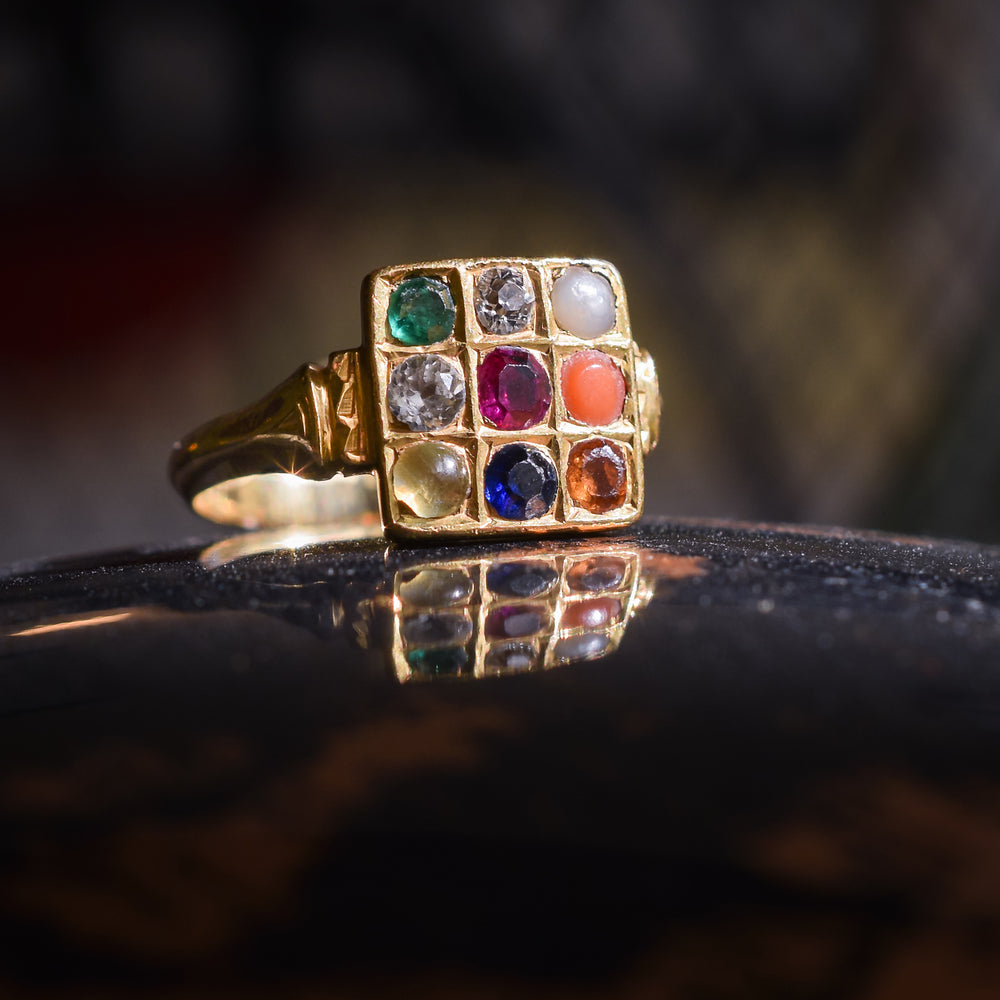 Victorian Multigem Navaratna Ring