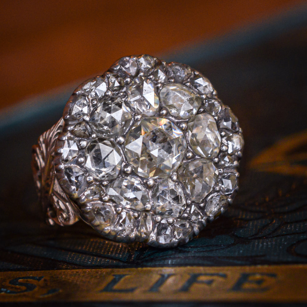 Georgian Rose Cut Diamond Cobblestone Ring