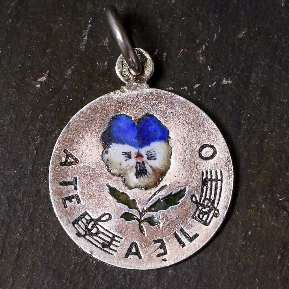 Victorian Only You Silver Rebus Love Token Charm