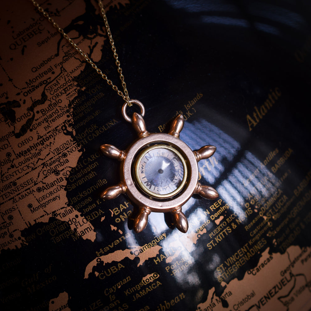 Victorian Ship's Wheel Compass Pendant