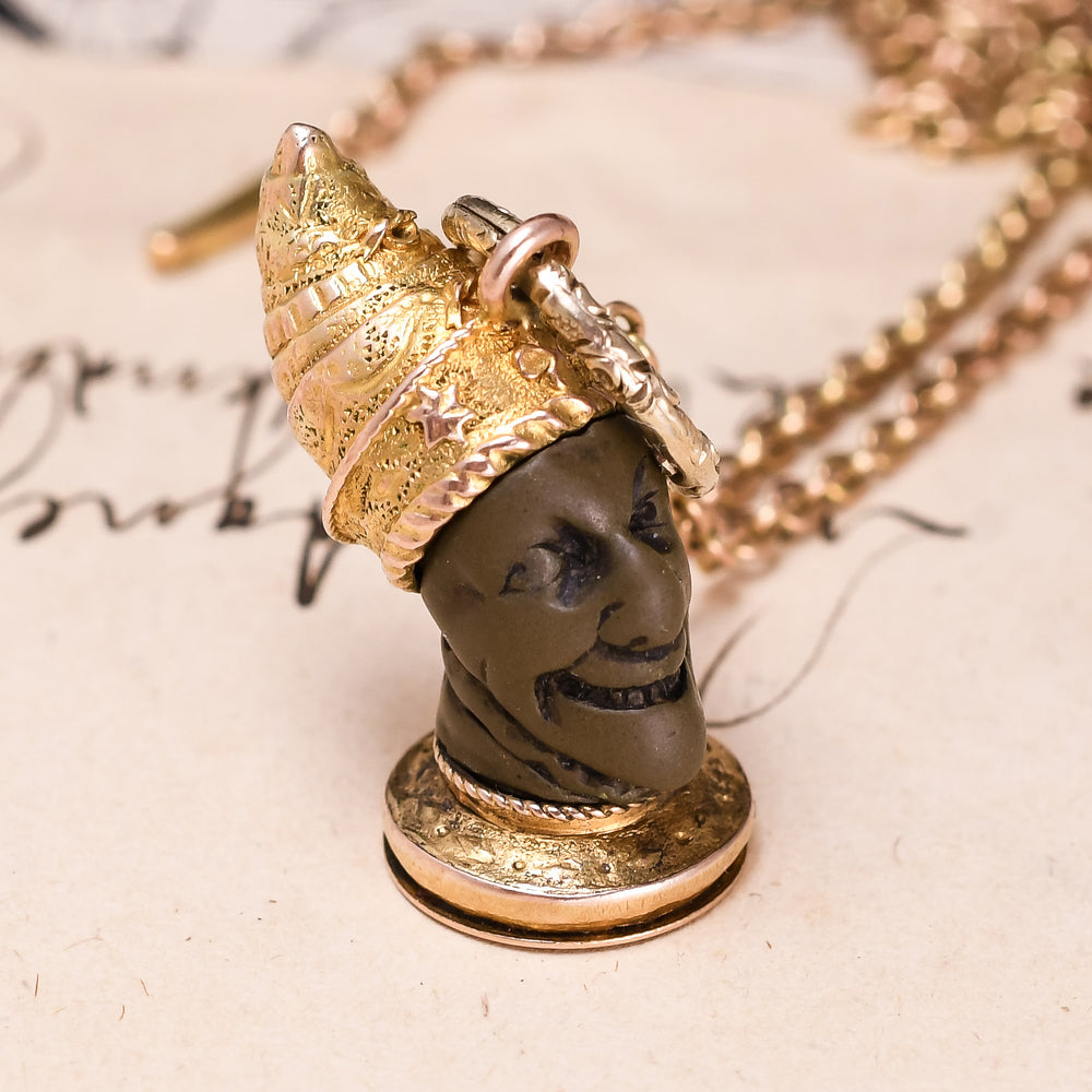 Georgian Gold & Lava Pulchinella Pendant