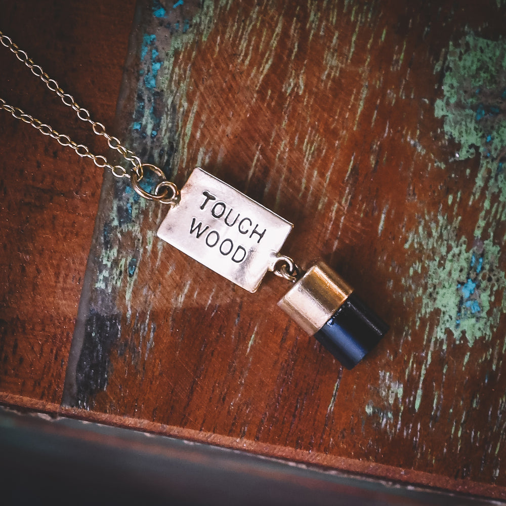 Vintage Gold & Ebony Touch Wood Lucky Charm