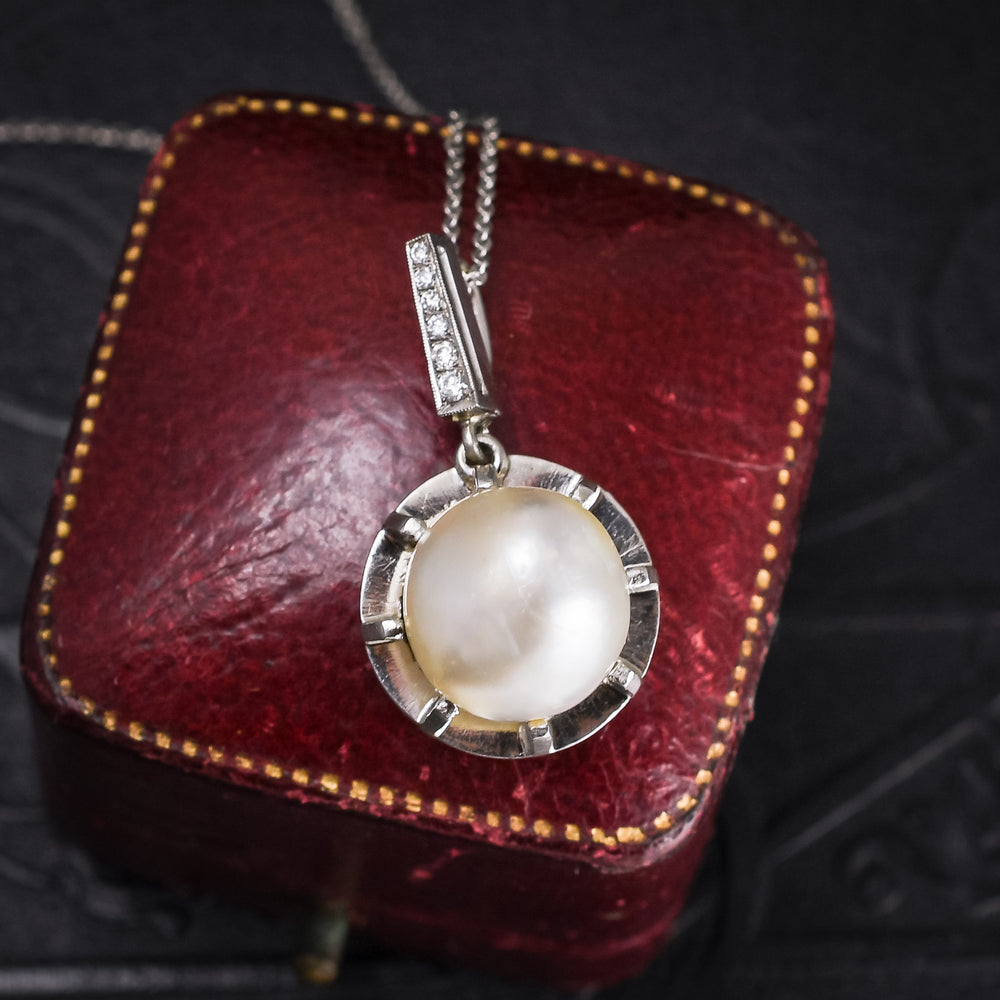 Art Deco Saltwater Pearl Pendant
