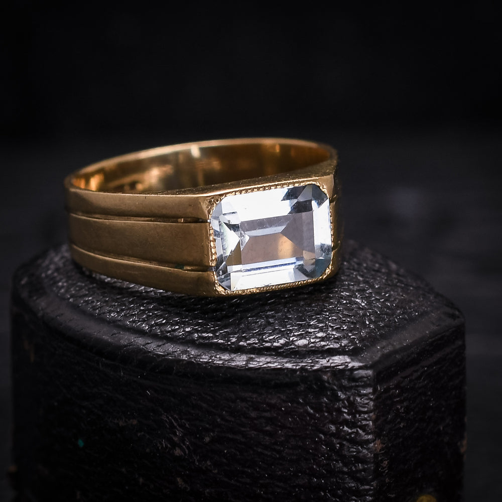 1970s Aquamarine Signet Ring