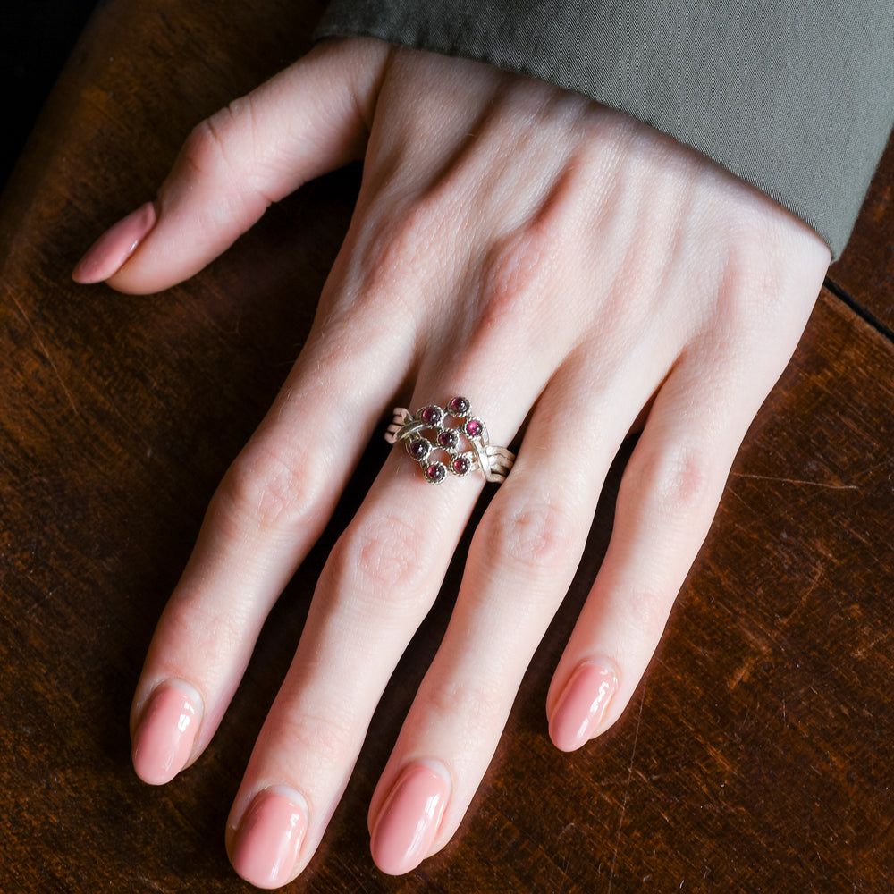 Victorian Garnet 4-Piece Puzzle Ring