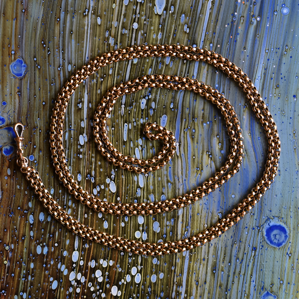 Victorian 9k Gold Long Guard Chain, 60