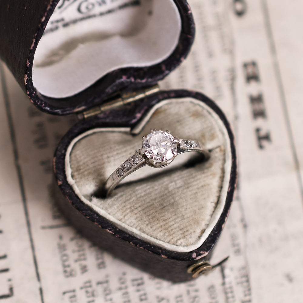 1920s Transitional Cut Diamond Solitaire Ring