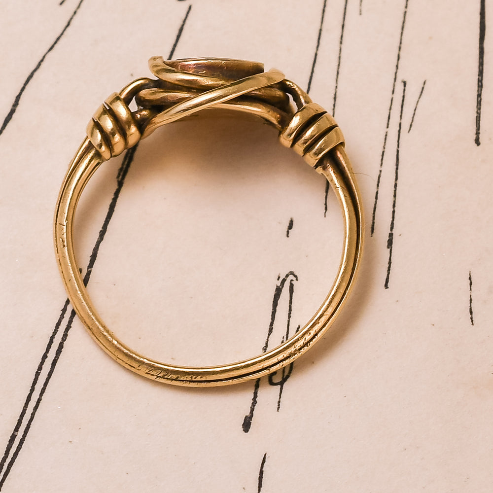 Georgian Garnet Love Knot Ring