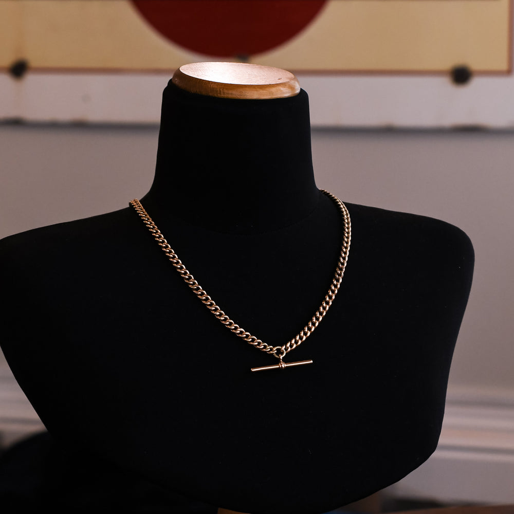 Victorian 9k Gold Double Albert Chain