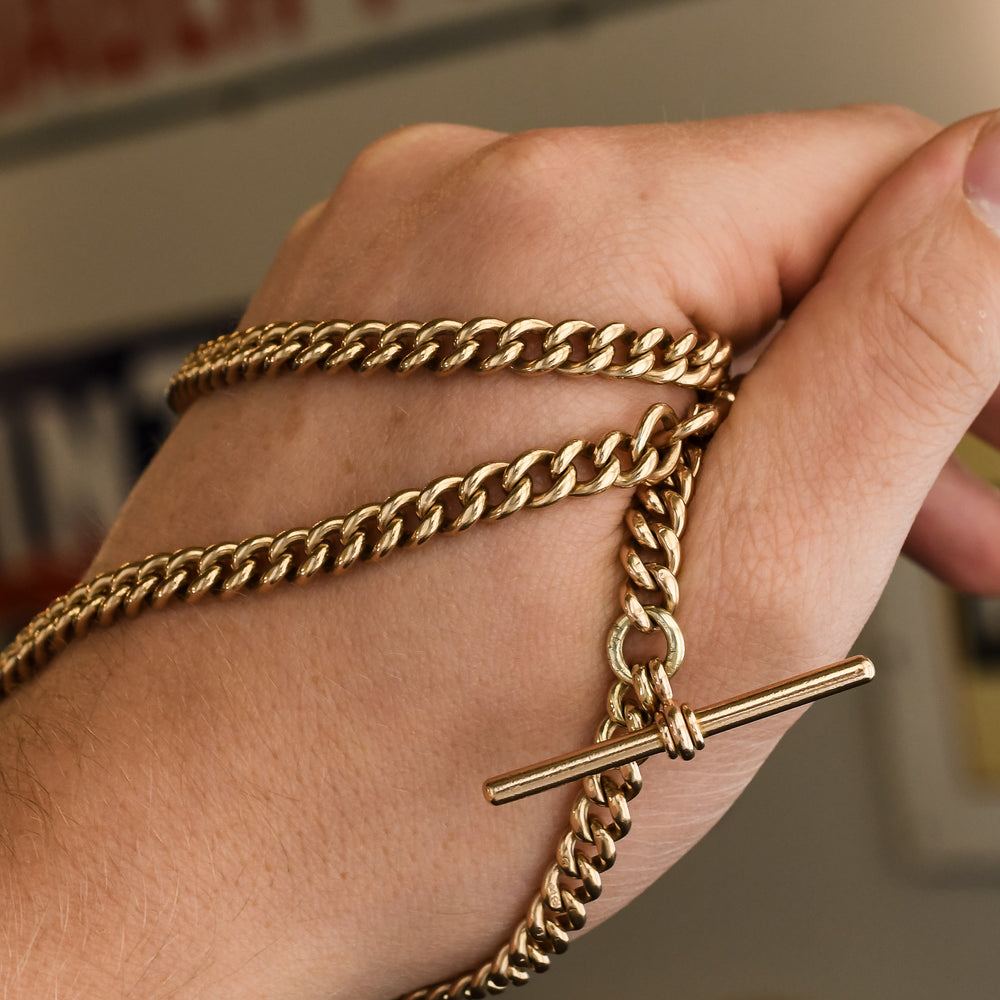 Victorian 9k Gold Double Albert Chain